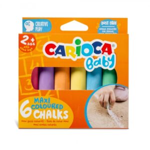 carioca tizas maxi multicolor baby pack de 6 tizas sin polvo certificado a partir de 24 meses colores brillantes lavables faciles de borrar color varios