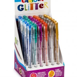 carioca glitter gel expositor de 36 boligrafos punta Ø 1mm tinta gel glitter para superficies oscuras escritura brillante y colorida color varios