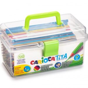 carioca tita pack de 120 lapices de resina cuerpo hexagonal colores brillantes y lavables escritura blanda mina segura y resistente a caidas no se astilla color varios
