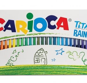 carioca tita rainbow set pack de 50 lapices hexagonales de colores mina Ø 3mm colores brillantes y lavables escritura blanda colores surtidos