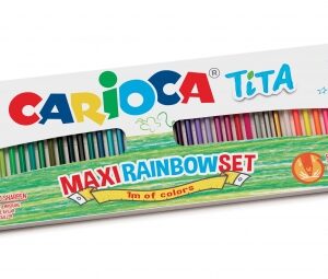 carioca tita maxi rainbow pack de 80 lapices hexagonales de colores mina Ø 3mm colores brillantes y lavables escritura blanda colores surtidos