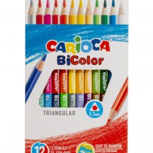 carioca pack de 12 lapices triangulares mina de alta calidad alta resistencia a la rotura facil de sacar punta colores brillantes y lavables gran cobertura color varios