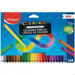 maped color`peps infinity pack de 24 lapices de colores de larga duracion hecho totalmente de mina colores surtidos