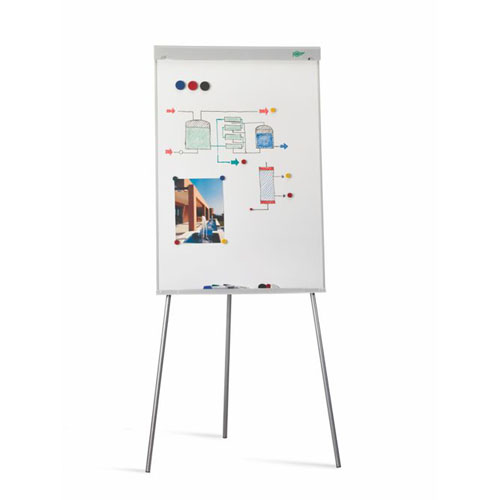 faibo pizarra/caballete metalico 700x1020mm superficie magnetica bandeja para rotuladores color blanco