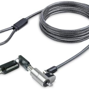 l link cable de seguridad nano con cerradura acero revestido en vinilo compatible con ranura nano cerradura de llave