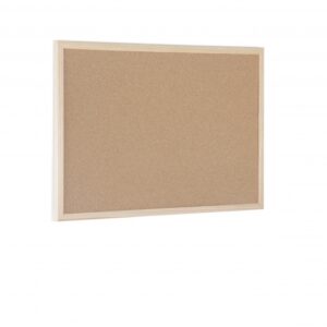 bi office tablero de corcho doble cara 400x300mm marco natural