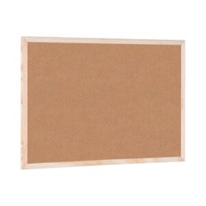 bi office tablero de corcho doble cara 600x400mm marco natural