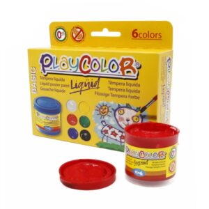 playcolor basic liquid pack de 6 temperas 40ml no ondula el papel gran viscosidad alta opacidad colores surtidos