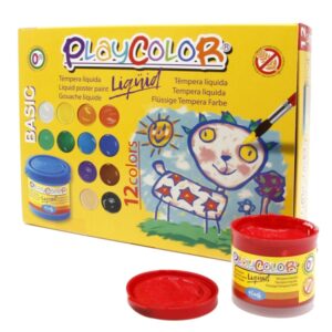 playcolor basic liquid pack de 12 temperas 40ml no ondula el papel gran viscosidad alta opacidad colores surtidos