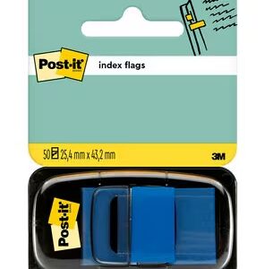 post it index dispensador con 50 marcadores reposicionables 25.4 x 43.2mm adherencia firme para marcar, señalar o destacar informacion 7100089834 color azul