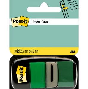 post it index dispensador con 50 marcadores reposicionables 25.4 x 43.2mm adherencia firme para marcar, señalar o destacar informacion color verde