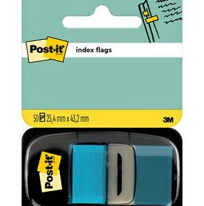 post it index dispensador con 50 marcadores reposicionables 25.4 x 43.2mm adherencia firme para marcar, señalar o destacar informacion 7000144930 color azul claro