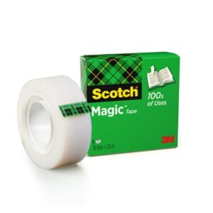 scotch magic tape cinta adhesiva invisible 19mmx33m acabado mate invisible perfecta para etiquetado facil de usar