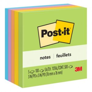 post it bloc de 500 notas adhesivas removibles ultra color 76x76mm papel con certificacion pefc colores surtidos