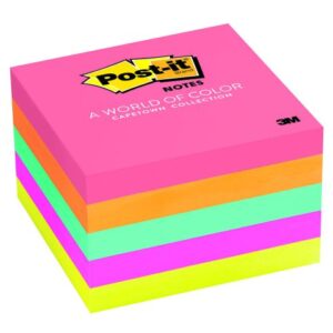 post it bloc de 500 notas adhesivas removibles colores neon 76x76mm papel con certificacion pefc colores surtidos
