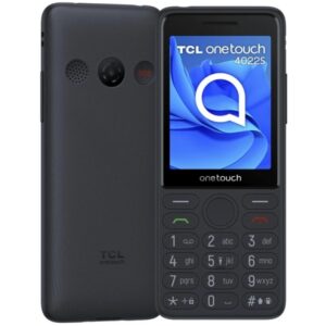 tcl one touch 4022s telefono movil pantalla 2.8" bluetooth especial para personas mayores base de carga boton sos color gris