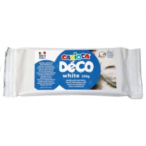 carioca pasta de modelar 250gr apta para todas las tecnicas de modelaje endurece al aire facil de alisar aplicable sobre cualquier soporte color blanco