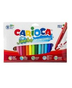 carioca jumbo pack de 18 rotuladores punta 6mm superlavable colores surtidos