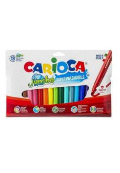 carioca jumbo pack de 18 rotuladores punta 6mm superlavable colores surtidos