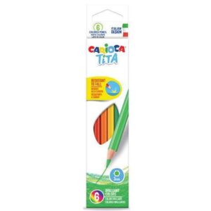 carioca tita pack de 6 lapices de colores cuerpo hexagonal mina resistente colores surtidos