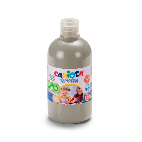 carioca botella de tempera 500ml superlavable facil de mezclar alta opacidad color plata