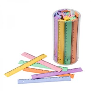 faibo bote de 100 reglas de pvc de 16cm colores pastel surtidos