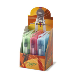 faibo expositor de 20 compases escolares adaptador universal incluye tubo de minas presentado en estuche de plastico de colores surtidos
