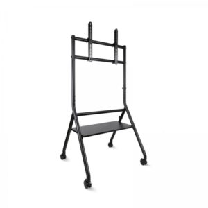 tooq idreams soporte de suelo con ruedas para pantallas de 37 86" bandeja inferior multiusos ruedas con sistema de bloqueo gestion de cables peso max 80kg vesa max 600x400 color negro