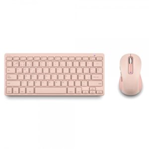 ngs fantasy pack teclado compacto silencioso + raton silencioso 1600dpi 5 botones conexion 2,4ghz, bt1 y bt2 color rosa