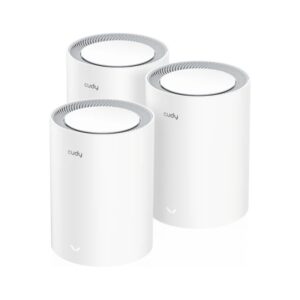 cudy ax3000 pack de 3 sistemas wifi 6 mesh ax3000 2.5g dual band admite ancho de banda de 20/40/80/160mhz 1x puerto lan 10/100/1000mbps, 1x puerto wan 2.5gbps 5 antenas internas
