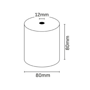 oqonos rollo de papel termico 80x80x12mm, libre de bpa, fsc