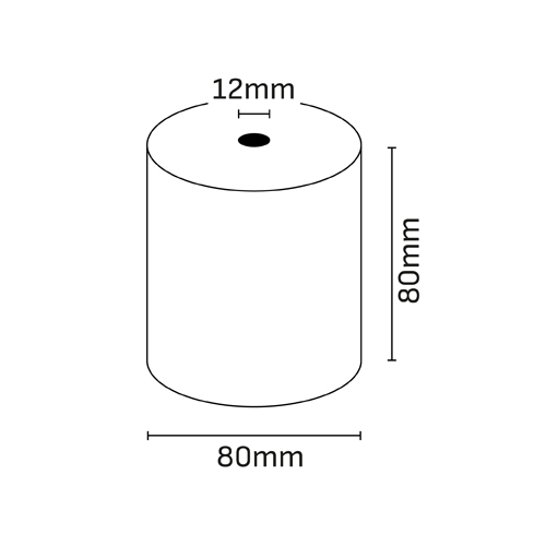 oqonos rollo de papel termico 80x80x12mm, libre de bpa, fsc