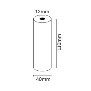 oqonos rollo de papel termico 110x40x12mm, libre de bpa, fsc