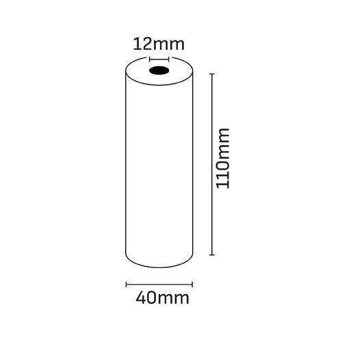 oqonos rollo de papel termico 110x40x12mm, libre de bpa, fsc