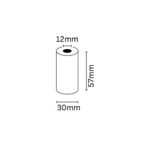 oqonos rollo de papel termico 57x30x12mm, libre de bpa, fsc