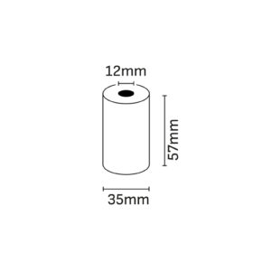 oqonos rollo de papel termico 57x35x12mm, libre de bpa, fsc