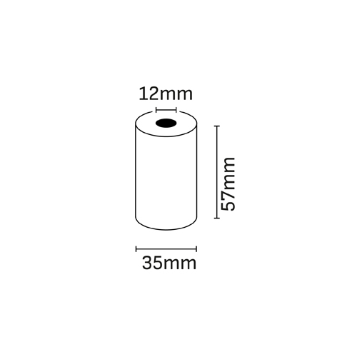 oqonos rollo de papel termico 57x35x12mm, libre de bpa, fsc