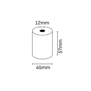 oqonos rollo de papel termico 57x45x12mm, libre de bpa, fsc
