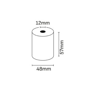 oqonos rollo de papel termico 57x48x12mm, libre de bpa, fsc