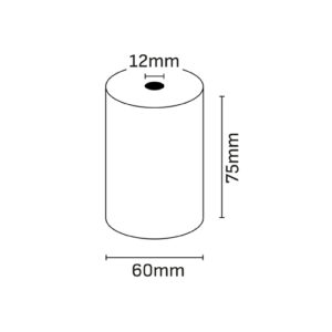oqonos rollo de papel termico 75x60x12mm, libre de bpa, fsc