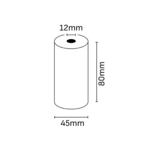 oqonos rollo de papel termico 80x45x12mm, libre de bpa, fsc