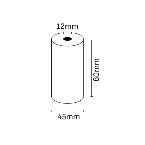 oqonos rollo de papel termico 80x45x12mm, libre de bpa, fsc