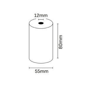 oqonos rollo de papel termico 80x55x12mm, libre de bpa, fsc