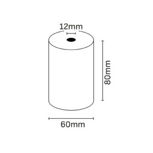 oqonos rollo de papel termico 80x60x12mm, libre de bpa, fsc