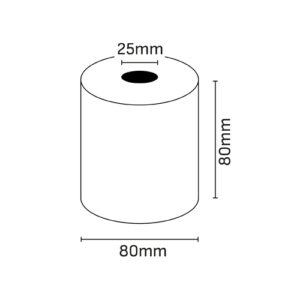 oqonos rollo de papel termico 80x80x25mm, libre de bpa, fsc