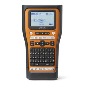 brother pt e560btsp rotuladora electronica bluetooth con conexion a pc pantalla lcd ancho max. de cinta 18mm velocidad de impresion 30 mm/s color negro/naranja