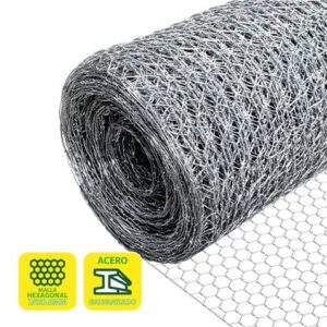 sungarden malla gallinero hexagonal 25x0.8mm 1x50m color gris