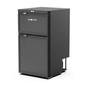 muvip nevera fija con congelador 80w 90l de capacidad total compresor lg 12v control de temperatura individual color negro