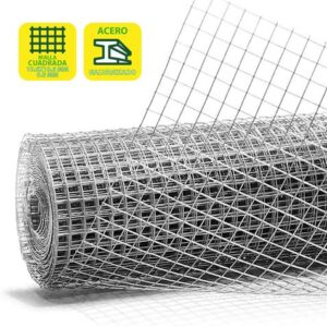 sungarden tela metalica galvanizada 10.6x10.6x0.8mm 1x25m color gris