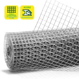 sungarden tela metalica galvanizada 25.4x25.4x1.2mm 1x25m color gris